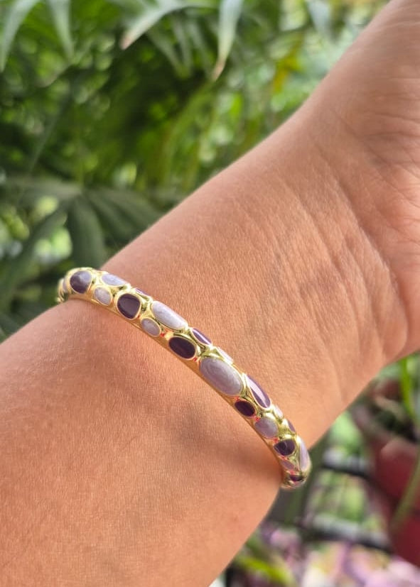 Purple Bubble Sleek Enamel Bangle-Single Piece