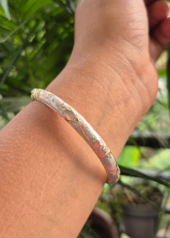 Lilac Marble Sleek Enamel Bangle-Single Piece