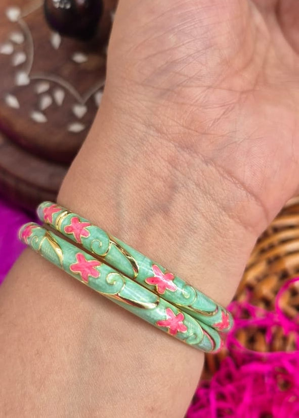 Hathphool Sleek Enamel Bangles-Single Piece