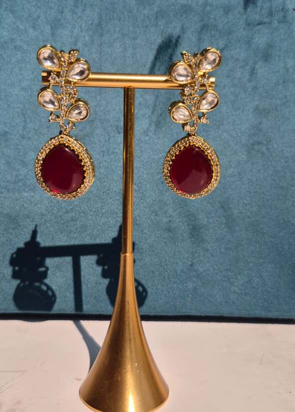 Maroon Drop Earring