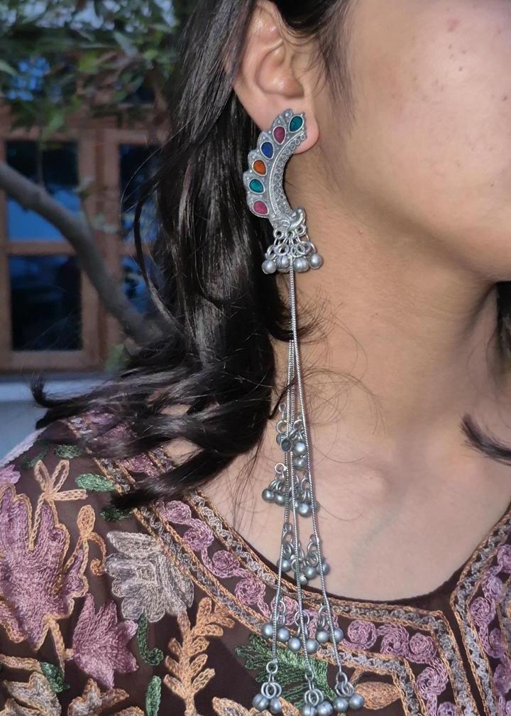 Shahi Nazakat Jhumka Oxidized Silver Long Jhumka