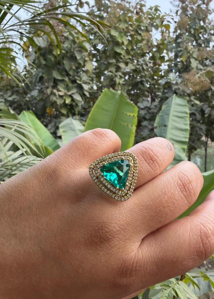 Leela AD Adjustable Ring - Green