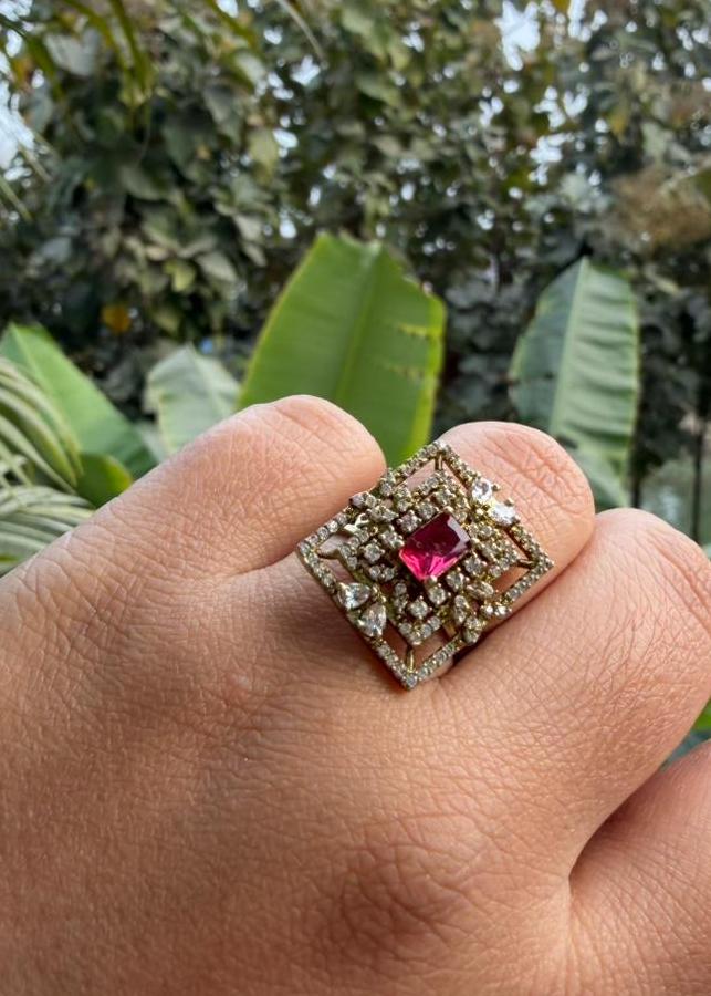 Yashika AD Adjustable Ring - Ruby