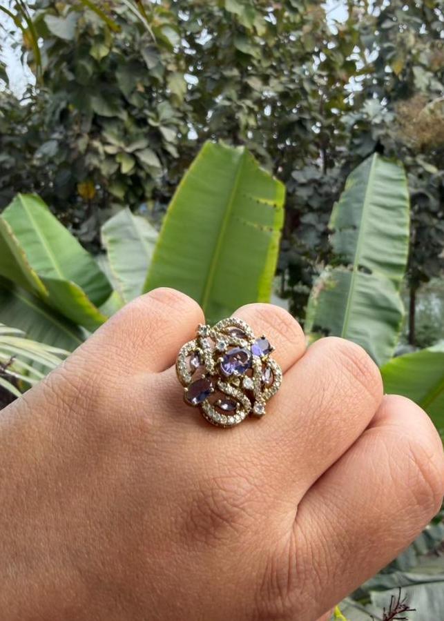 Mevika AD Adjustable Ring - Lilac/Purple