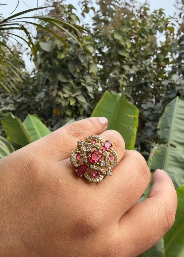 Anvisha AD Adjustable Ring - Ruby