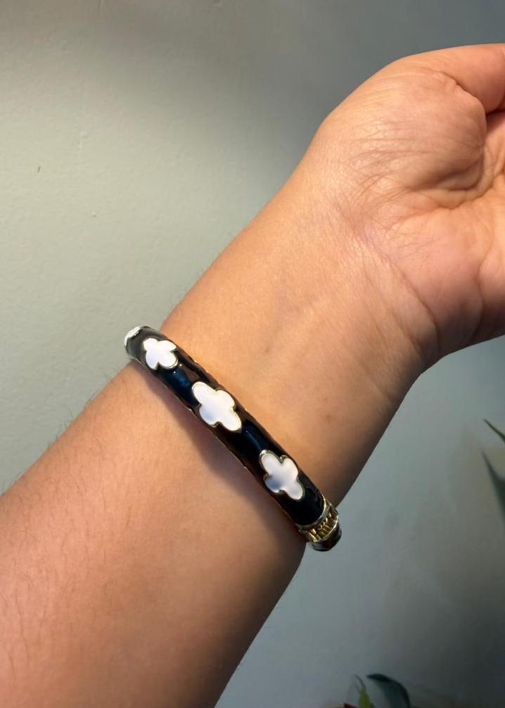 White Clover Bangle-Single Piece