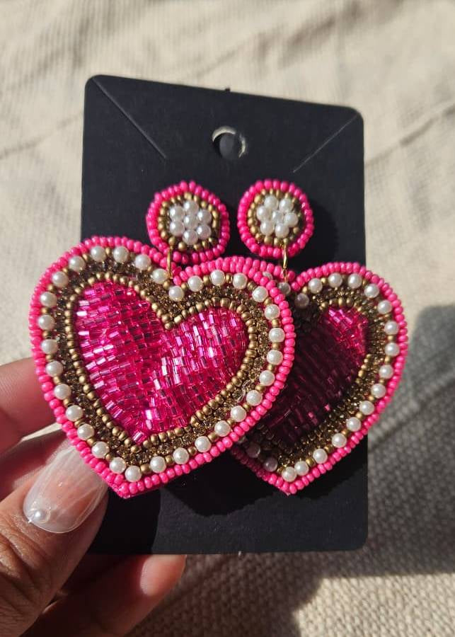 Heart Handmade Beaded Earring (Variants)