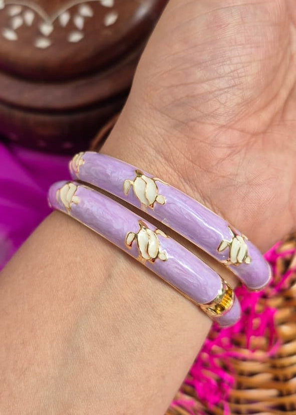 White Coffee Beans Medium Thick Enamel Bangles-Single Piece (Variants)