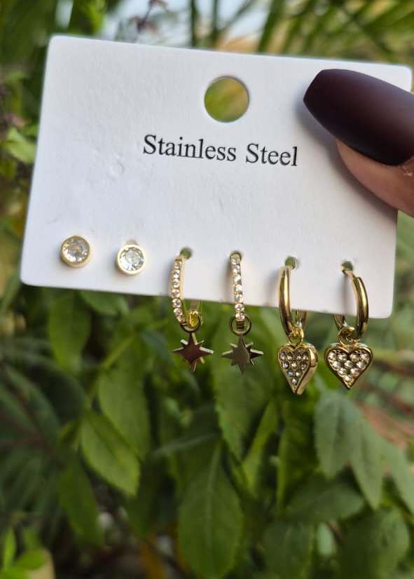 Anti Tarnish Earrings Combo-1 (Pack of 3)