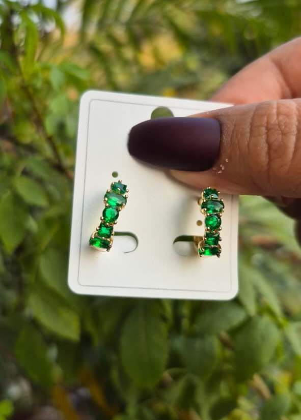 Emerald Luxe Anti-Tarnish hoops