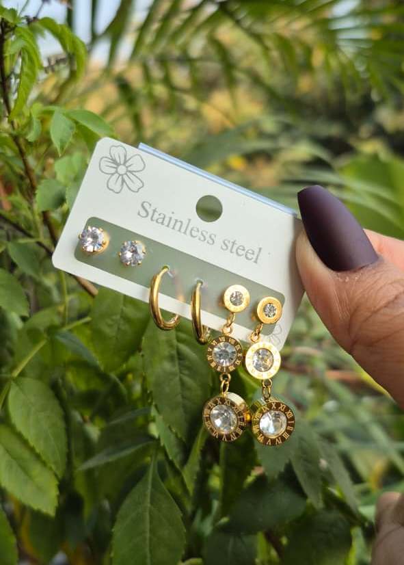 Anti Tarnish Earrings Combo-3 (Pack of 3)