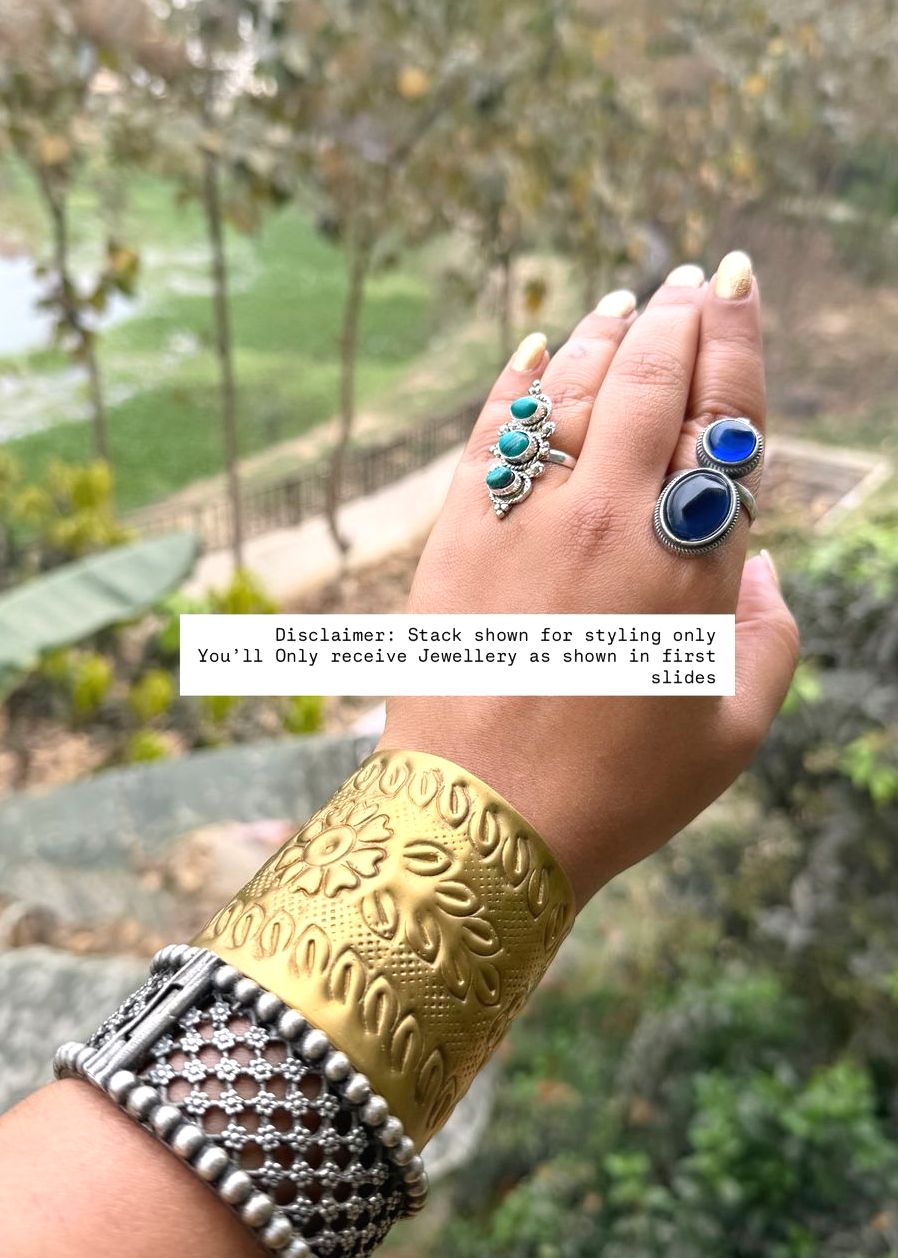 Firoza Raag Oxidized Ring