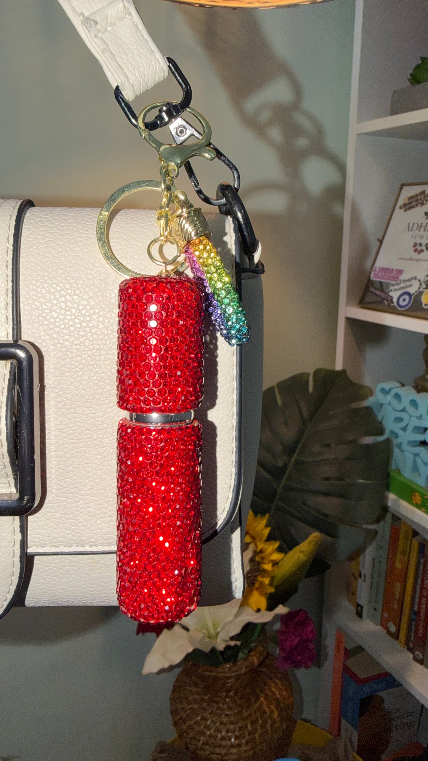 Bag Charm Spray Bottle - Glittery Red