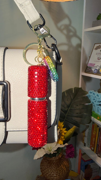 Bag Charm Spray Bottle - Glittery Red