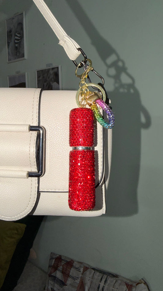 Bag Charm Spray Bottle - Glittery Red