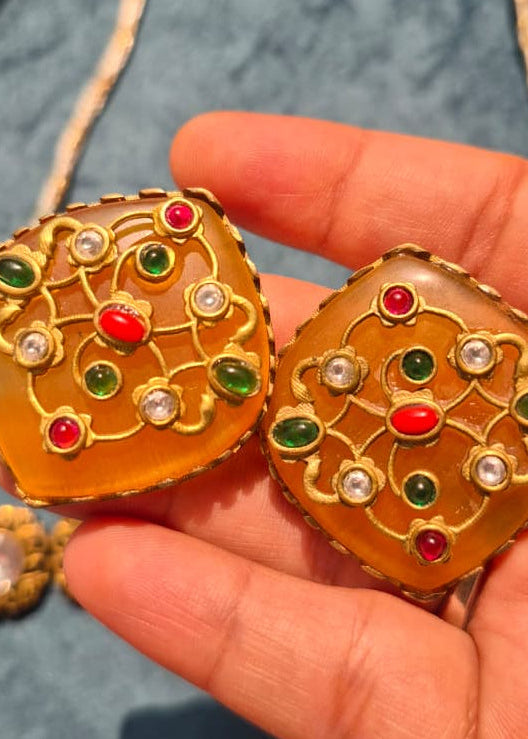 Navratna Citrine Choker Set