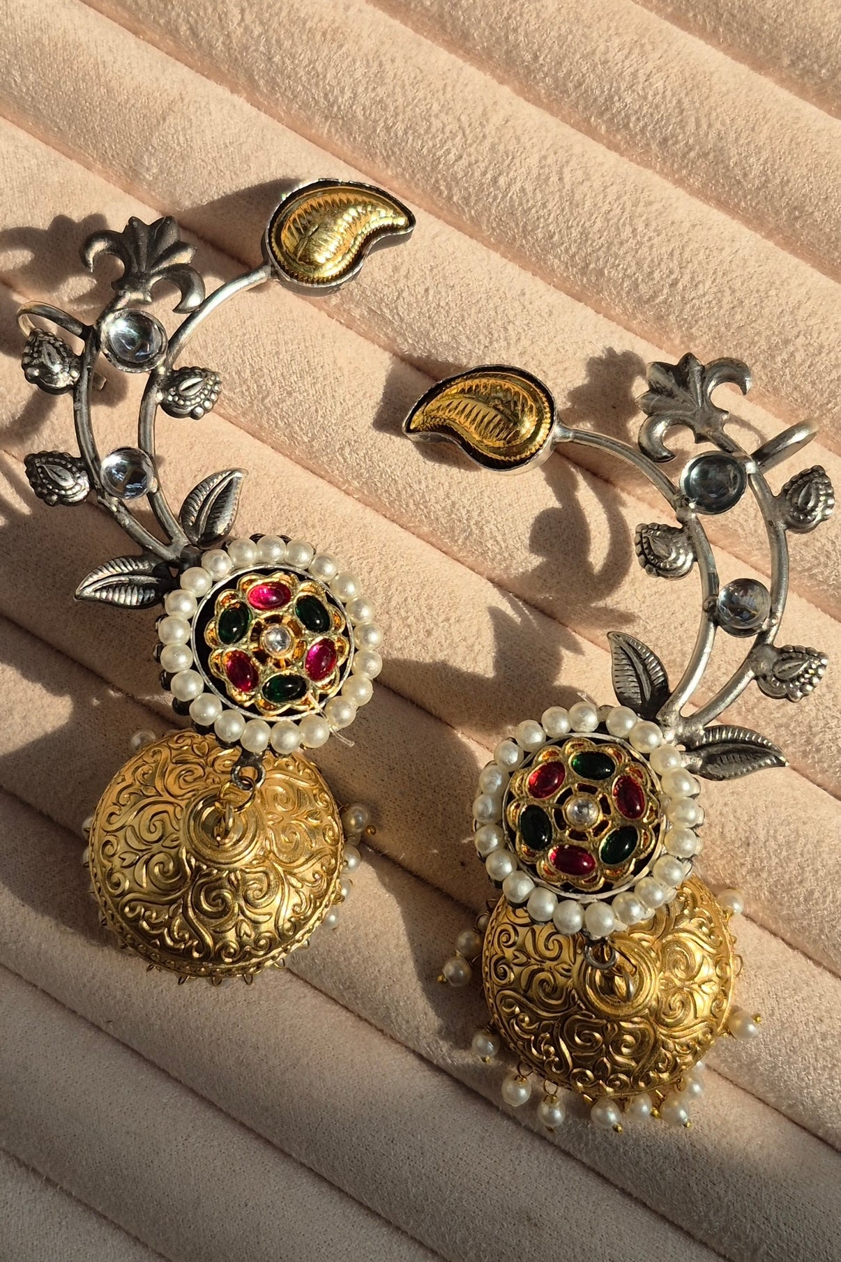 Jaipur Darbar cuff Jhumka - Multicolour