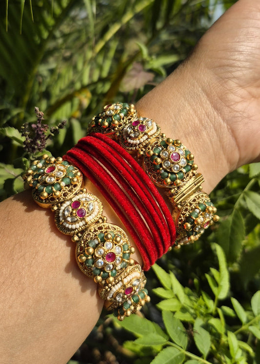 Multicolor Shahi Broad Bangles- Pair