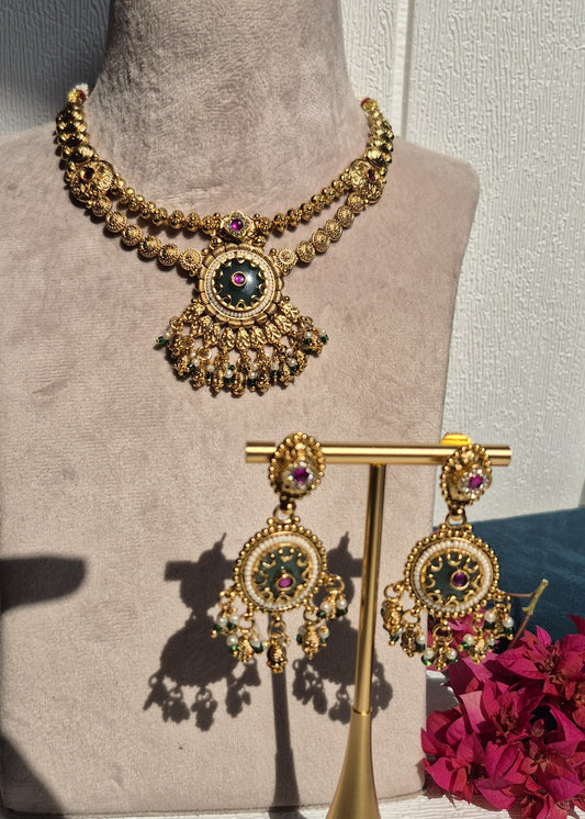 Shahi Rajkumari Multicolor Necklace Set