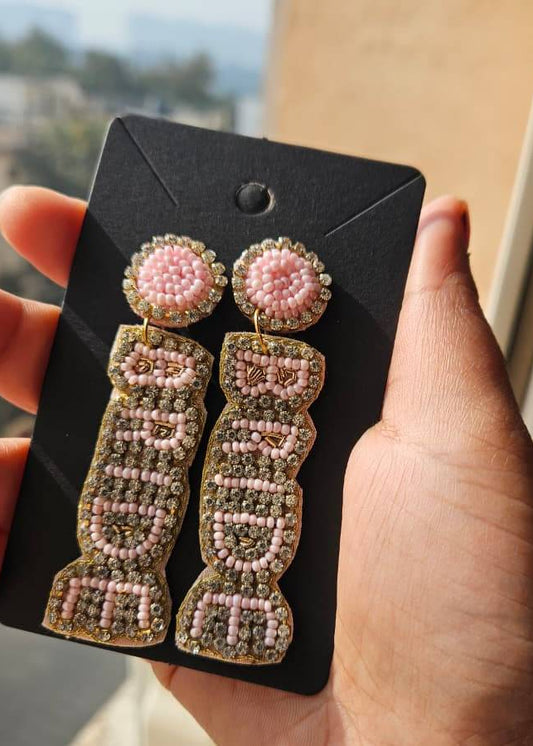 Bride to Be Handmade beaded Earring