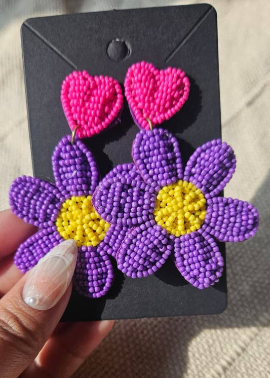 6 Leaf Beaded Earring (Variants)