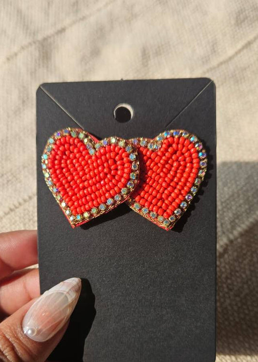 Heart Handmade Beaded Earring (Variants)