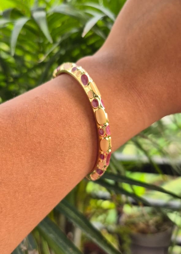 Multi Bubbles Sleek Enamel Bangles-Single Piece