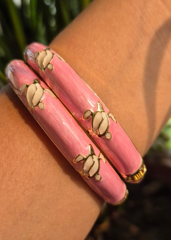 White Coffee Beans Medium Thick Enamel Bangles-Single Piece (Variants)