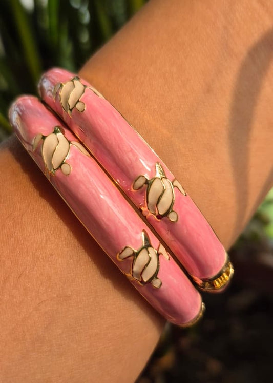 White Coffee Beans Medium Thick Enamel Bangles-Single Piece (Variants)