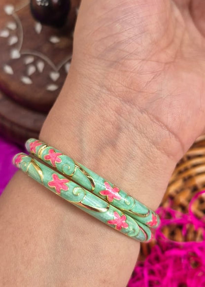 Hathphool Sleek Enamel Bangles-Single Piece