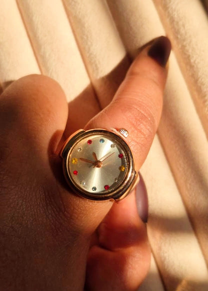 Color Sparks Dial Watchring-RoseGold