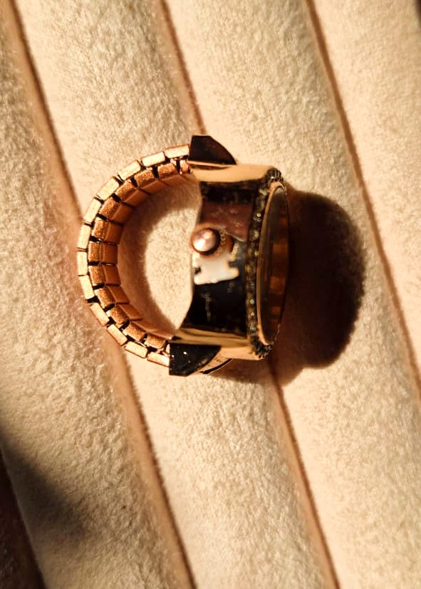 Ring’O’Clock Studded Dial Watchring-RoseGold
