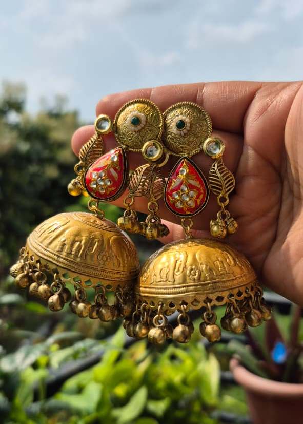 Mastani Ghunghroo Jhumka - Red