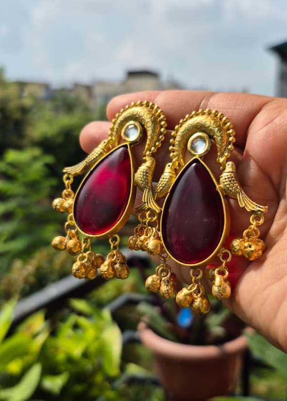 Ruby Red Raindrop Earring