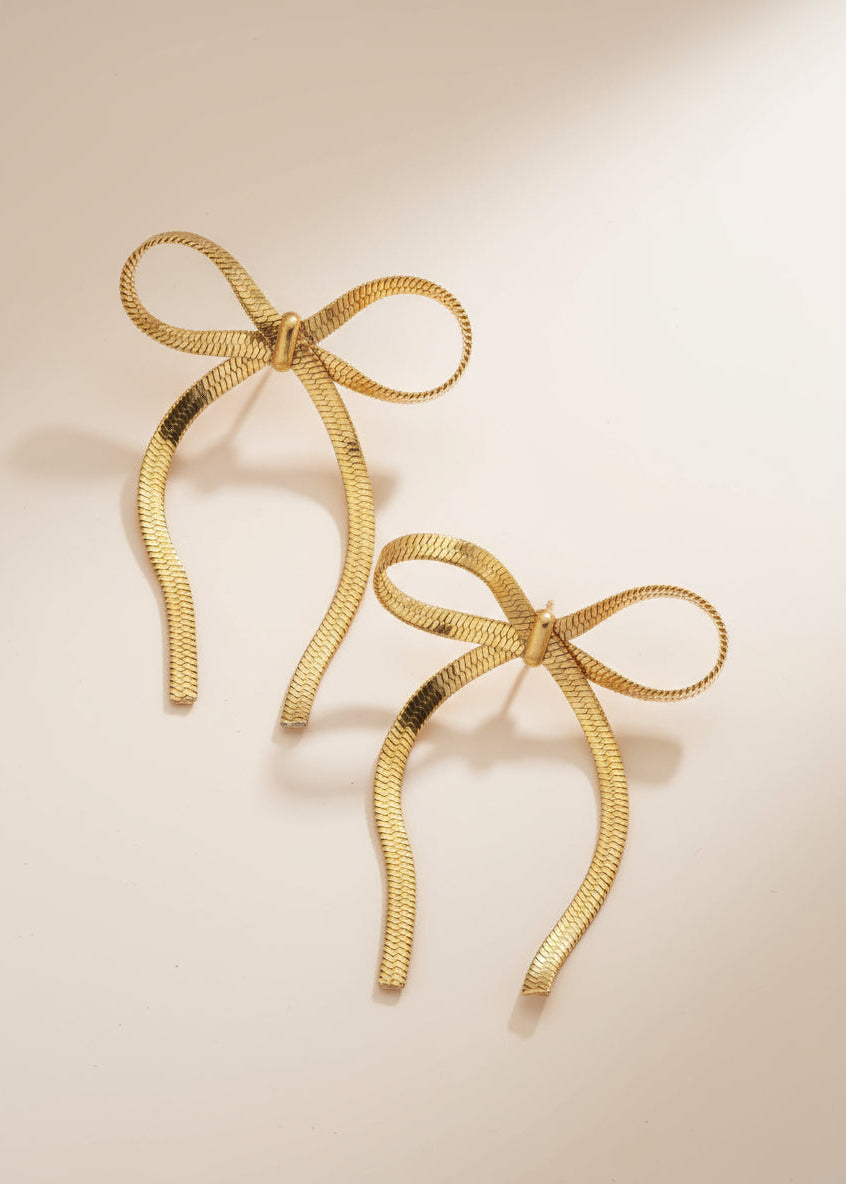 Cute long Bow Anti-Tarnish Earring