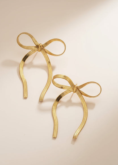 Cute long Bow Anti-Tarnish Earring