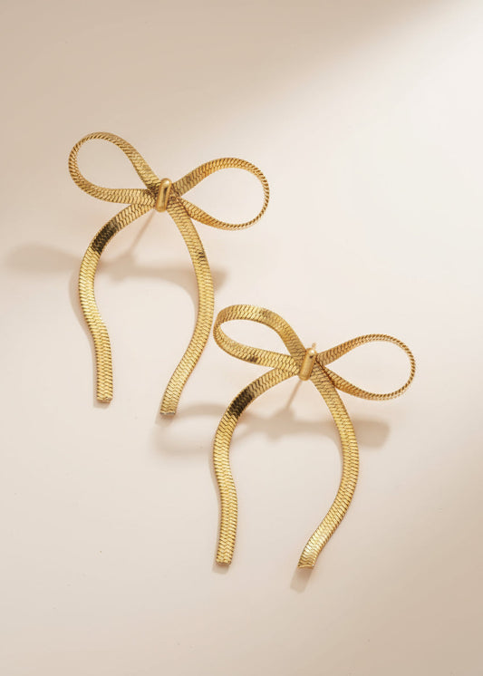 Cute long Bow Anti-Tarnish Earring