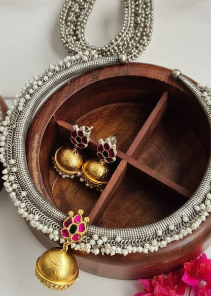 Oxidized Rajasthani Husli/Hasuli Set