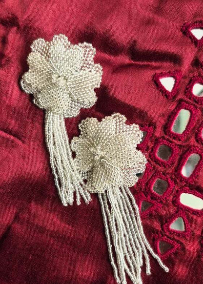 Galaxy White Beaded Handmade Earring