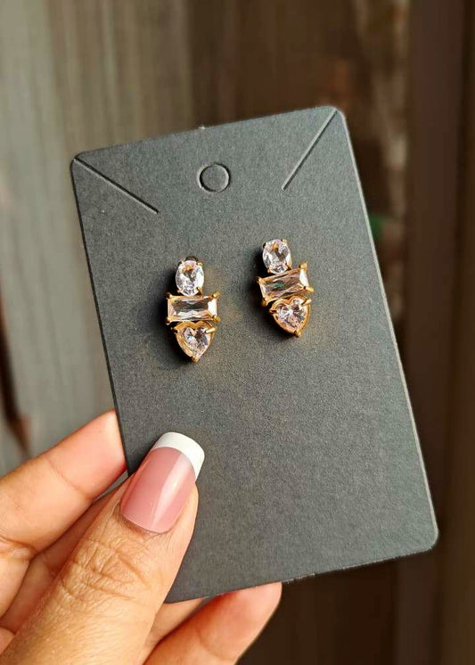 Three Gems Anti-Tarnish Earrings