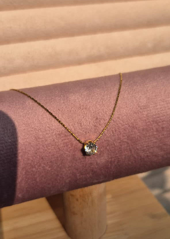 Cute Little Solitaire Neck Chain