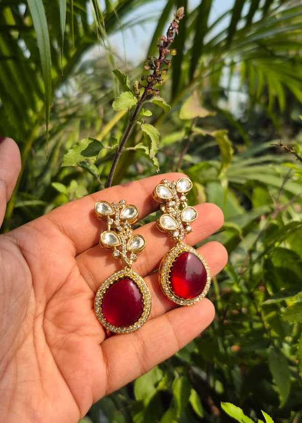 Maroon Drop Earring