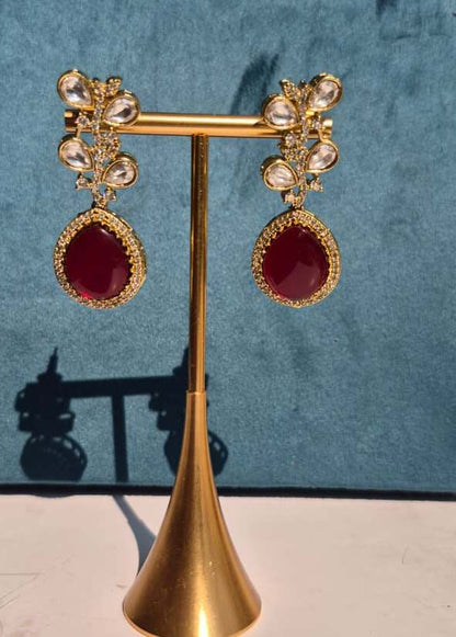Maroon Drop Earring