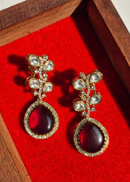 Maroon Drop Earring