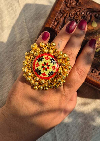Floral Ghunghroo Ring