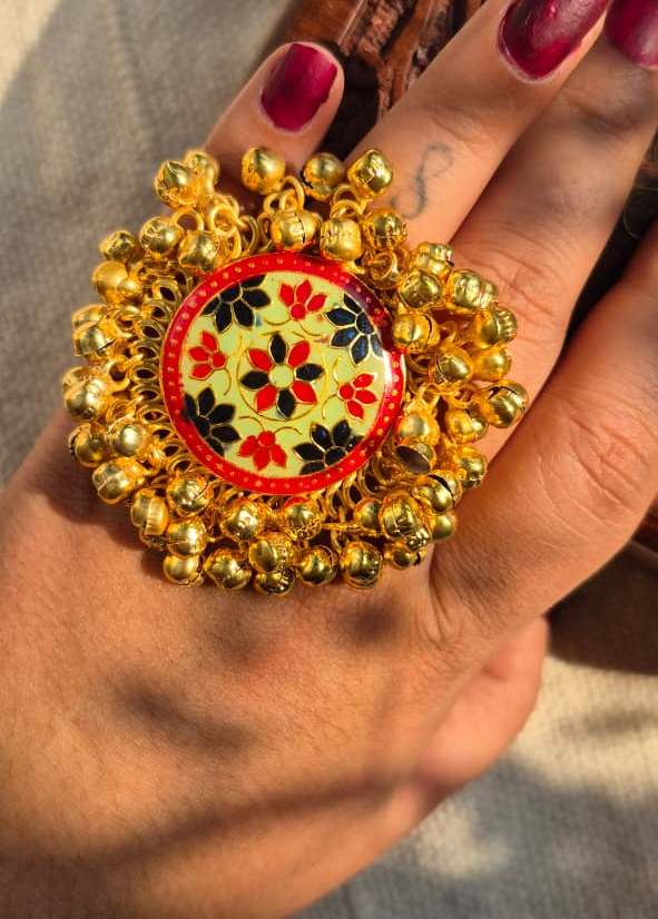 Floral Ghunghroo Ring