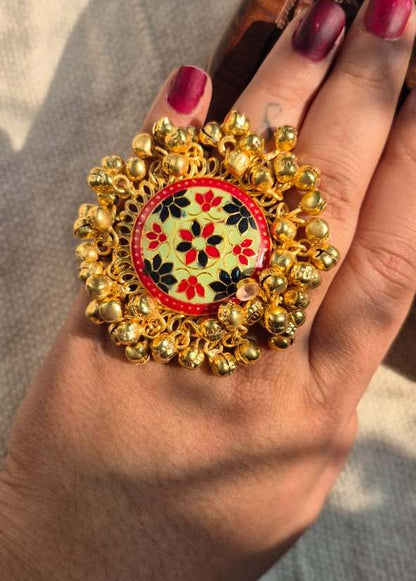 Floral Ghunghroo Ring
