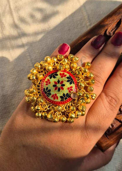 Floral Ghunghroo Ring