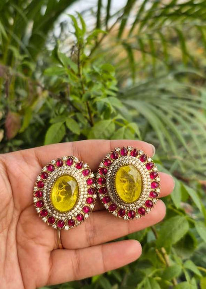 Citrine Rani Doublet Stud Earring