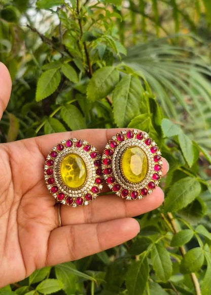 Citrine Rani Doublet Stud Earring